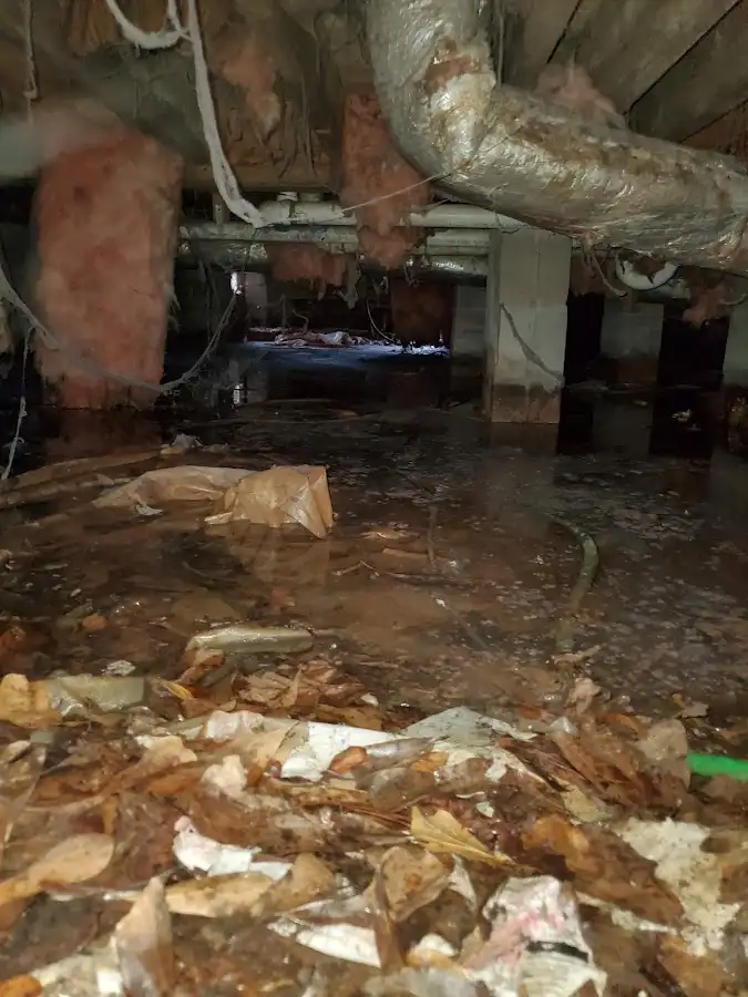 Crawl space flood assessment for Commercial Water Damage Restoration in Murphy